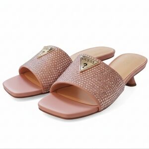 GUESS Pink Embellished Women's Slide Sandals